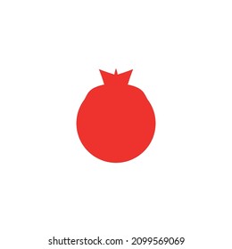 Pomegranate icon. Simple style Organic food restaurant poster background symbol. Vegan restaurant logo design element. t-shirt printing. Vector for sticker.