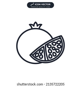 pomegranate icon symbol template for graphic and web design collection logo vector illustration