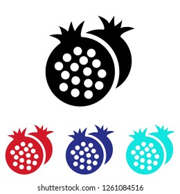 Pomegranate icon vector