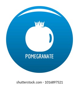 Pomegranate icon vector blue circle isolated on white background 