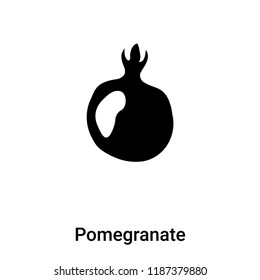 Pomegranate icon vector isolated on white background, logo concept of Pomegranate sign on transparent background, filled black symbol