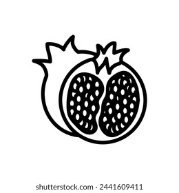 Pomegranate  icon in vector. Logotype