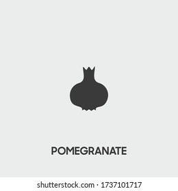 pomegranate icon. pomegranate vector on gray background