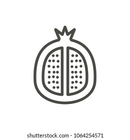 Pomegranate icon vector. Outline fruit, line pomegranate symbol. Trendy flat ui sign design. Thin linear graphic pictogram for web site, mobile application. Logo illustration.
