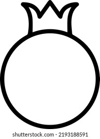Granatapfelsymbol, Vektorgrafik. Granatapfel-Symbol Lineares Design für mobiles Konzept und Webdesign. Pomegranat-Symbolgrafik.