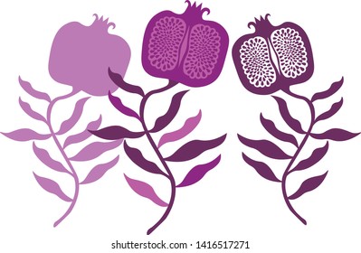 Pomegranate illustration isolated pattern for textile and others decoration works