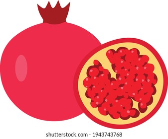 Icono de la ilustración de granadas aislado en fondo blanco