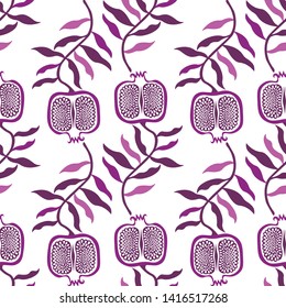 Pomegranate illustration seamless pattern for textile and others decoration works