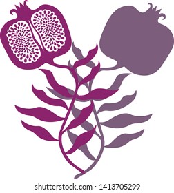 pomegranate illustration vector fruit pattern isolated logo symbol 