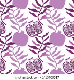 pomegranate illustration vector fruit seamless pattern
