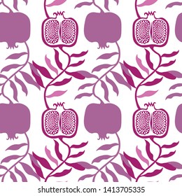 pomegranate illustration vector fruit seamless pattern