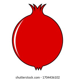 Pomegranat-Vektorillustration-Symbol. Pomegranat Design saftig frische Früchte Symbol. Granatflachsymbol.