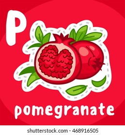 pomegranate image with the letter