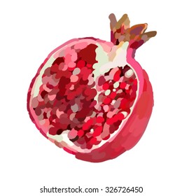 Pomegranate isolated on white background.