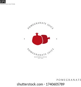Jugo de granada. Plantilla de logotipo. Ilustración del vector