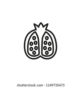 Pomegranate line icon. Organic, ripe, vitamin. Fruit concept. Vector illustration can be used for topics like food, nutrition, dieting