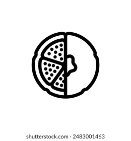 Pomegranate line icon vector design template and illustration with editable stroke