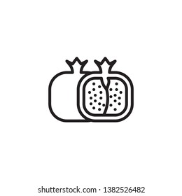 Pomegranate line vector icon. Fruit icon for websites, web design, mobile app.