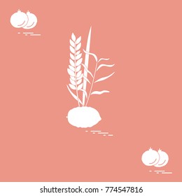 Pomegranate and Lulav - symbolic attribute of the holiday of Sukkot. Jewish traditions and symbols. Design for postcard, banner, poster or print.