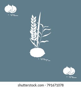 Pomegranate and Lulav - symbolic attribute of the holiday of Sukkot. Jewish traditions and symbols. Design for postcard, banner, poster or print.