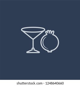 Pomegranate Martini icon. Pomegranate Martini linear design concept from Drinks collection. Simple element vector illustration on dark blue background.