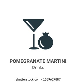 Pomegranate martini vector icon on white background. Flat vector pomegranate martini icon symbol sign from modern drinks collection for mobile concept and web apps design.