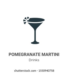 Pomegranate martini vector icon on white background. Flat vector pomegranate martini icon symbol sign from modern drinks collection for mobile concept and web apps design.