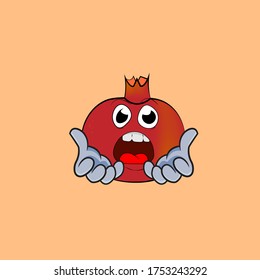 pomegranate mascot for advertising and icon