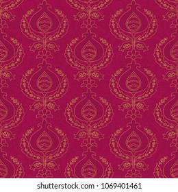 Pomegranate motif, fabric seamless pattern