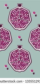 pomegranate on the blue background