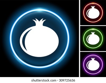 Pomegranate on Glow Round Button