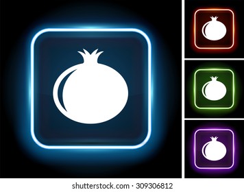 Pomegranate on Glow Square Button