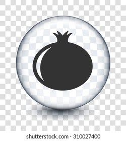 Pomegranate on Transparent Round Button