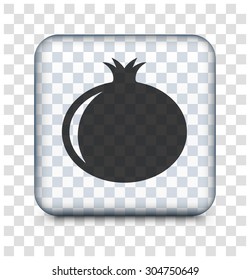 Pomegranate on Transparent Square Button