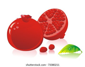 pomegranate on a white background