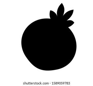 
Pomegranate on a white background. Flat illustration of fruit icon. Food