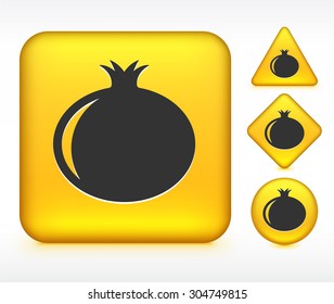 Pomegranate on Yellow Multi Shape Buttons
