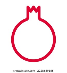 Pomegranate outline icon. Editable stroke. Vector graphics