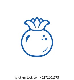 Pomegranate outline icon. Rosh hashanah line vector design element. Collection of monochrome symbols for jewish new year