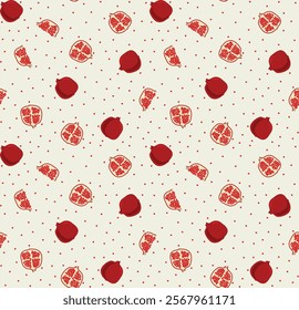 pomegranate pattern, art, vector, seamless, background