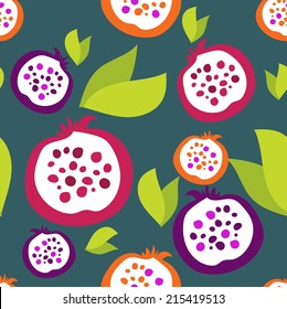 pomegranate pattern, colored background