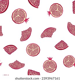 Pomegranate pattern, Happy and sweet New Year Shana Tova with pomegranates and seeds on pomegranate pattern