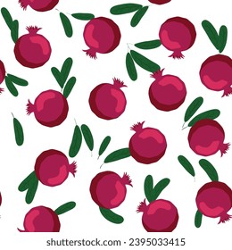 Pomegranate pattern, Happy and sweet New Year Shana Tova with pomegranates and seeds on pomegranate pattern