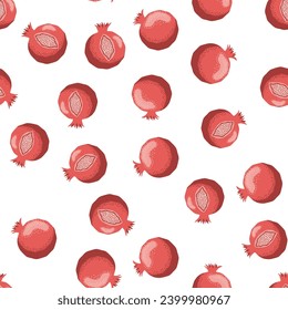 Pomegranate pattern, Happy and sweet New Year Shana Tova with pomegranates and seeds on pomegranate pattern