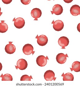 Pomegranate pattern, Happy and sweet New Year Shana Tova with pomegranates and seeds on pomegranate pattern