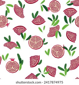 Pomegranate pattern, Happy and sweet New Year Shana Tova with pomegranates and seeds on pomegranate pattern