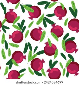 Pomegranate pattern, Happy and sweet New Year Shana Tova with pomegranates and seeds on pomegranate pattern