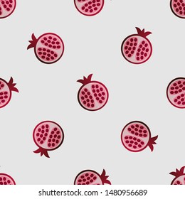 Pomegranate pattern vector illustration. Juicy bright pomegranate design template. Fruit background. Vector EPS 10. Jewish new year symbol