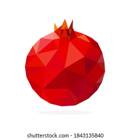 pomegranate polygon art image. vector illustration