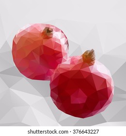 Pomegranate in polygonal technique. 